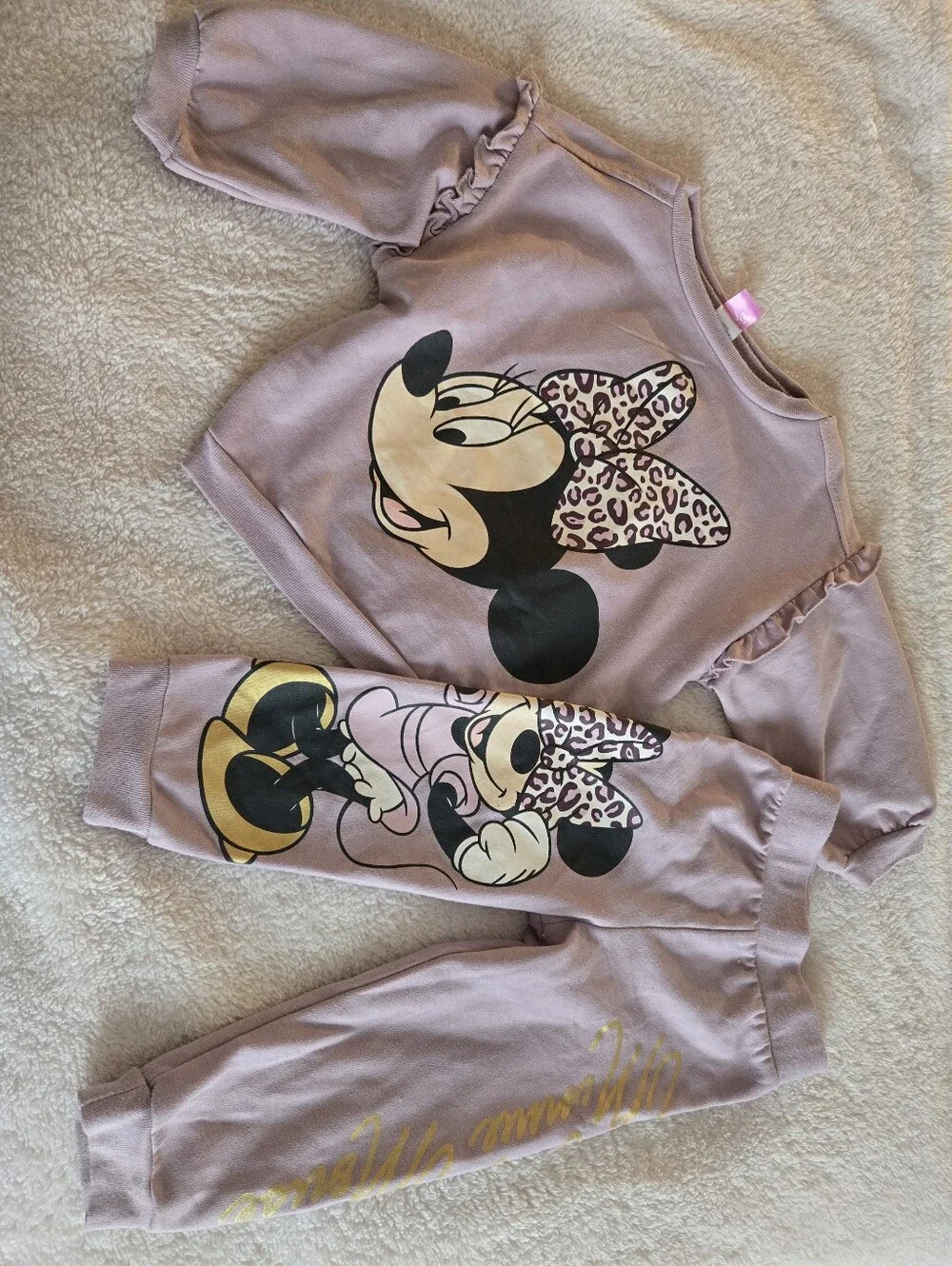 adidas Girls' Lavender Minnie Mouse Set with Gold Accents